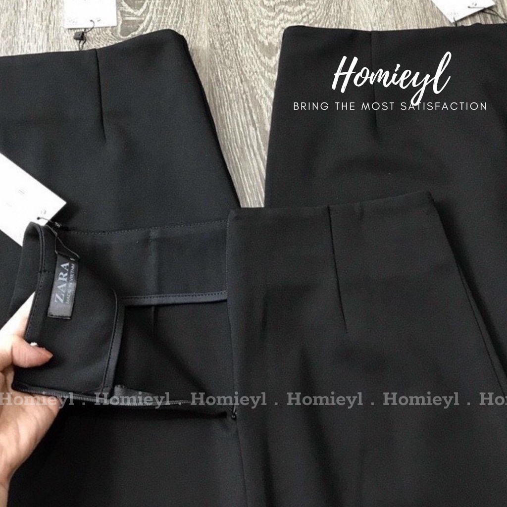 Chân váy bút chì dài công sở Homieyl cao cấp đen dài xẻ sau