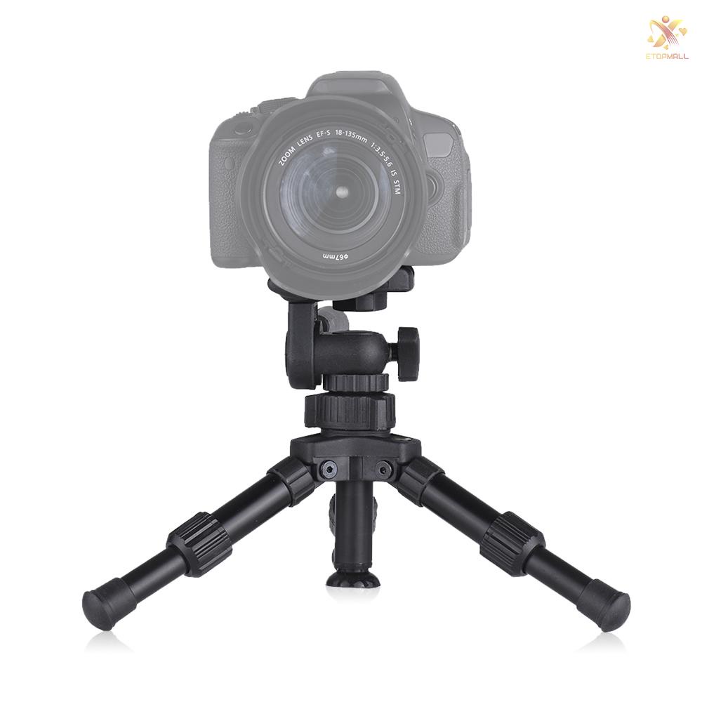 ET Portable Lightweight Tabletop Mini Tripod with Pan Tilt Head Max. Load 4.5kg for DSLR