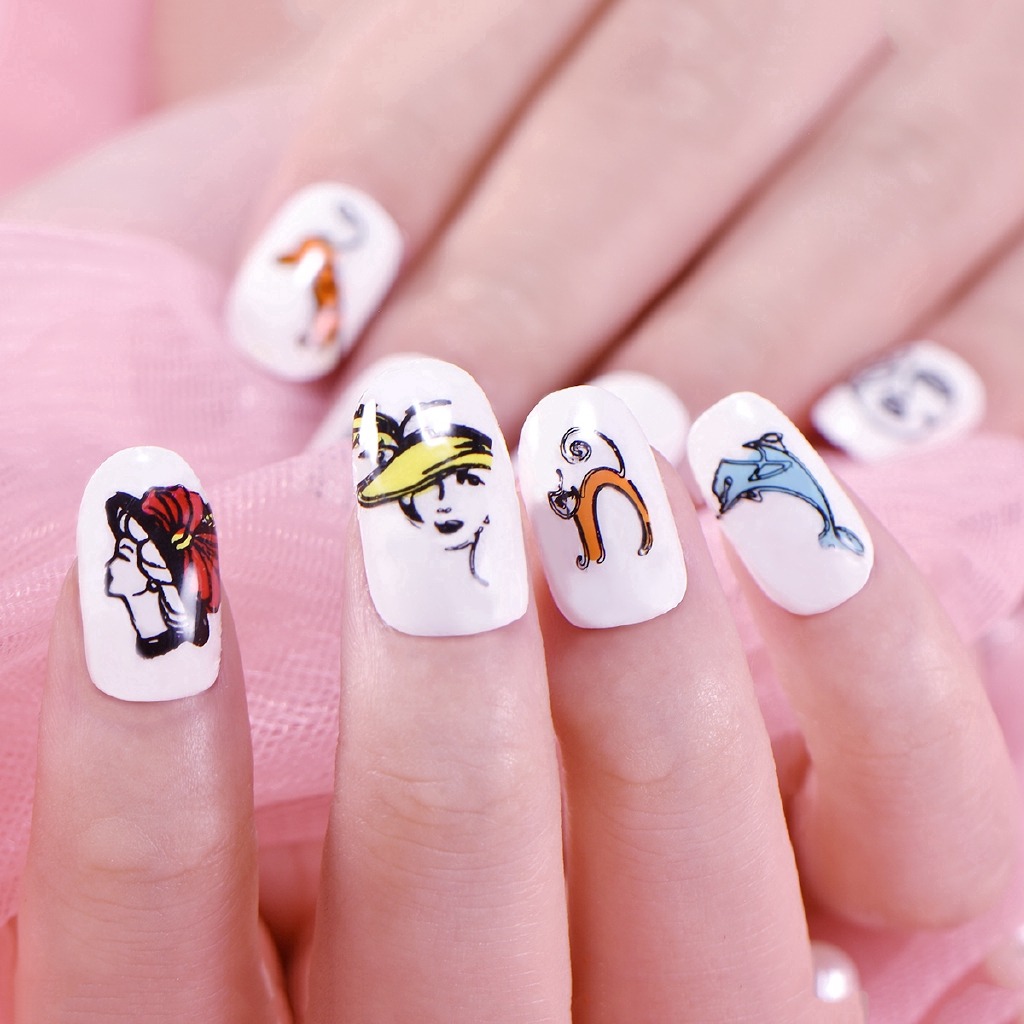 [Hàng mới về] Khuôn trang trí móng tay kích thước 6x6cm in họa tiết độc đáo cá tính cho nữ