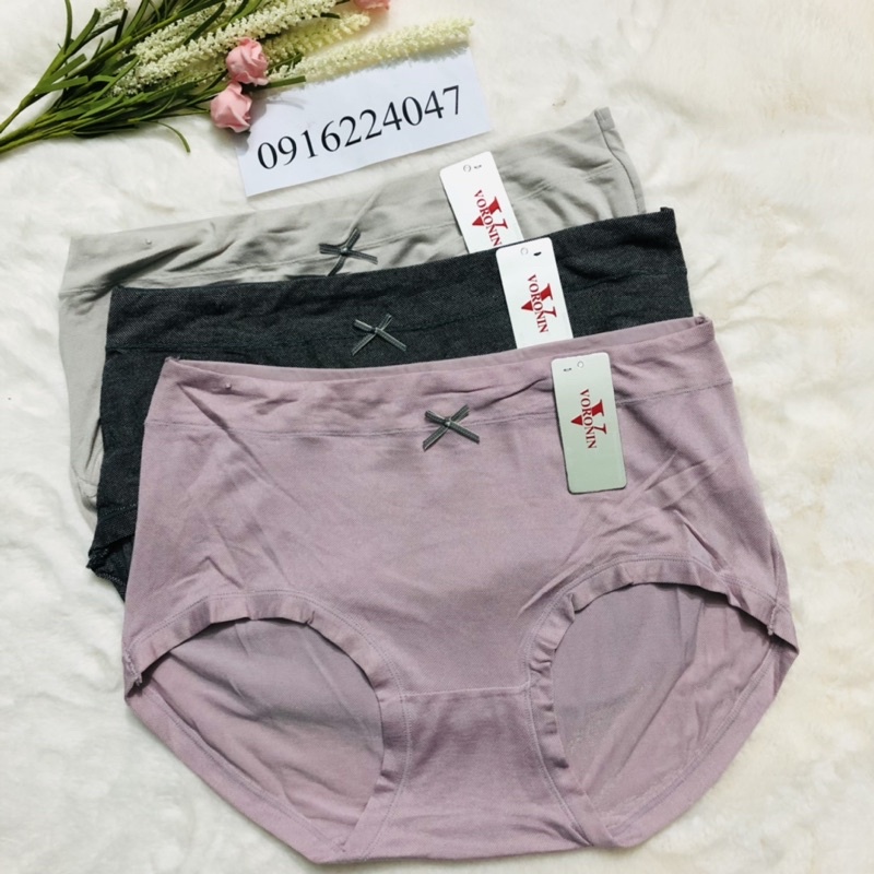 Set 10 Quần lót nữ lưng cao cotton size lớn, quần chíp nữ chất mền co giãn cực êm