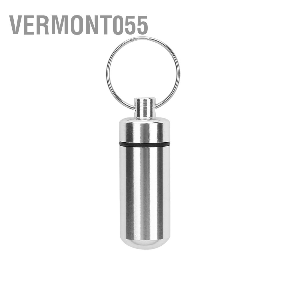 Hàng Hot Hộp đựng thuốc bằng nhôm nhỏ Hộp đựng thuốc Chủ sở hữu chai lọ đựng móc khóa chống thấm nước Hàng giao ngayVermont055