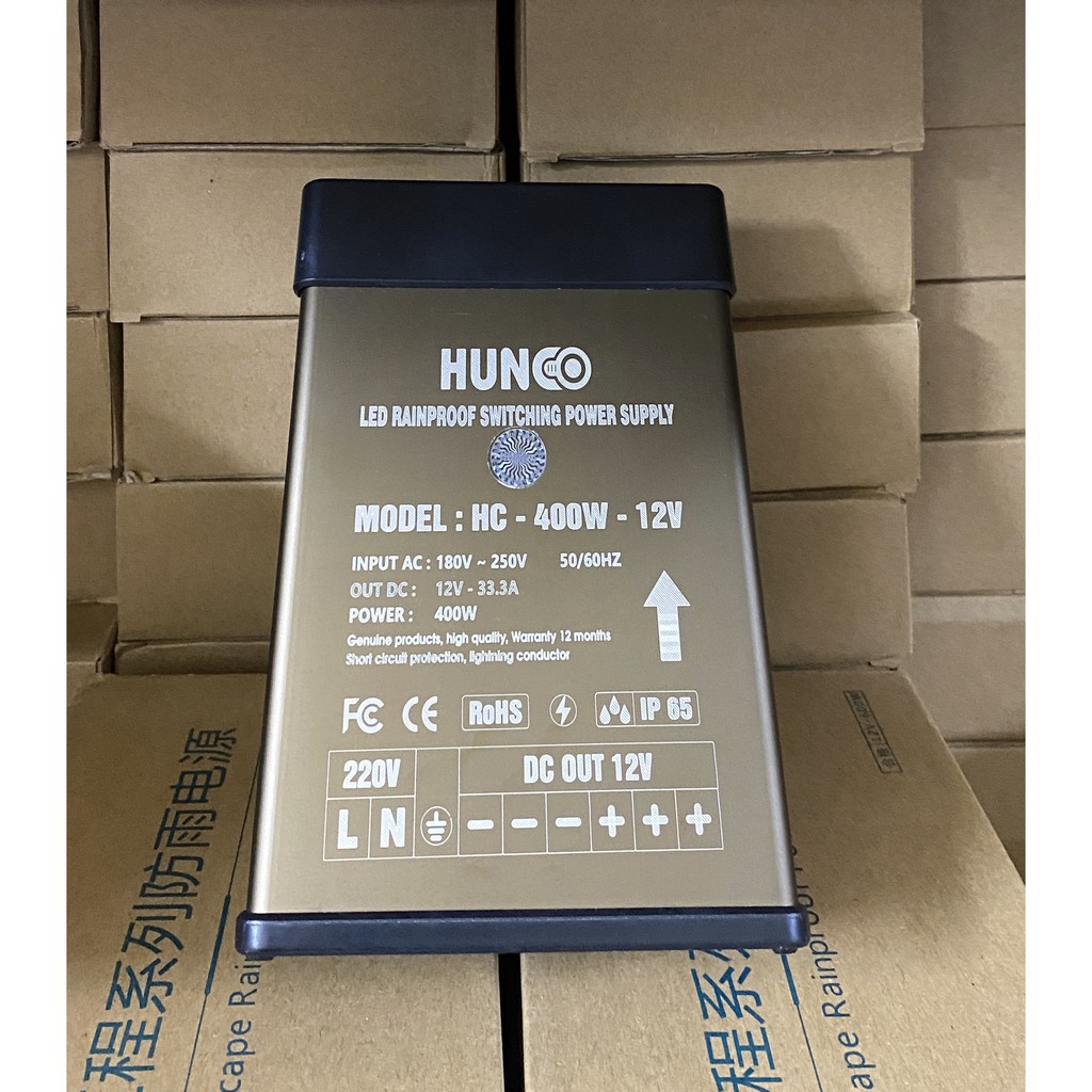 Nguồn led 12v 33A 400w chống nước ngoài trời,  (nguồn 12v 400w ngoài trời) HUNCO đồng | BigBuy360 - bigbuy360.vn