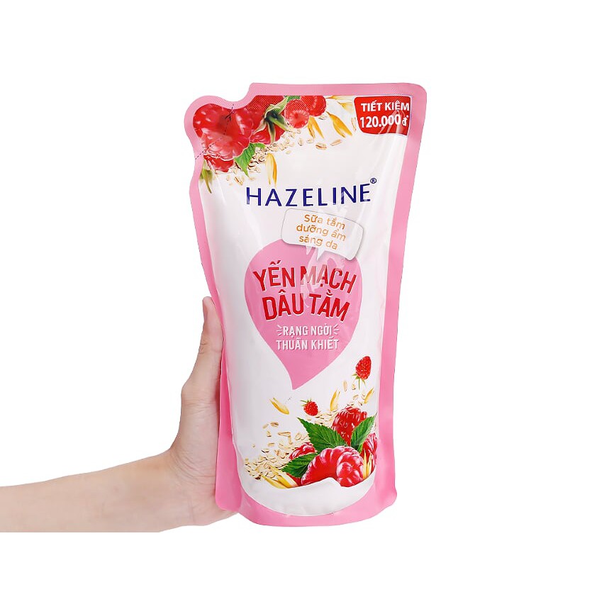 COMBO 2 túi sữa tắm Hazeline Yến mạch (Hồng) 1KgX2