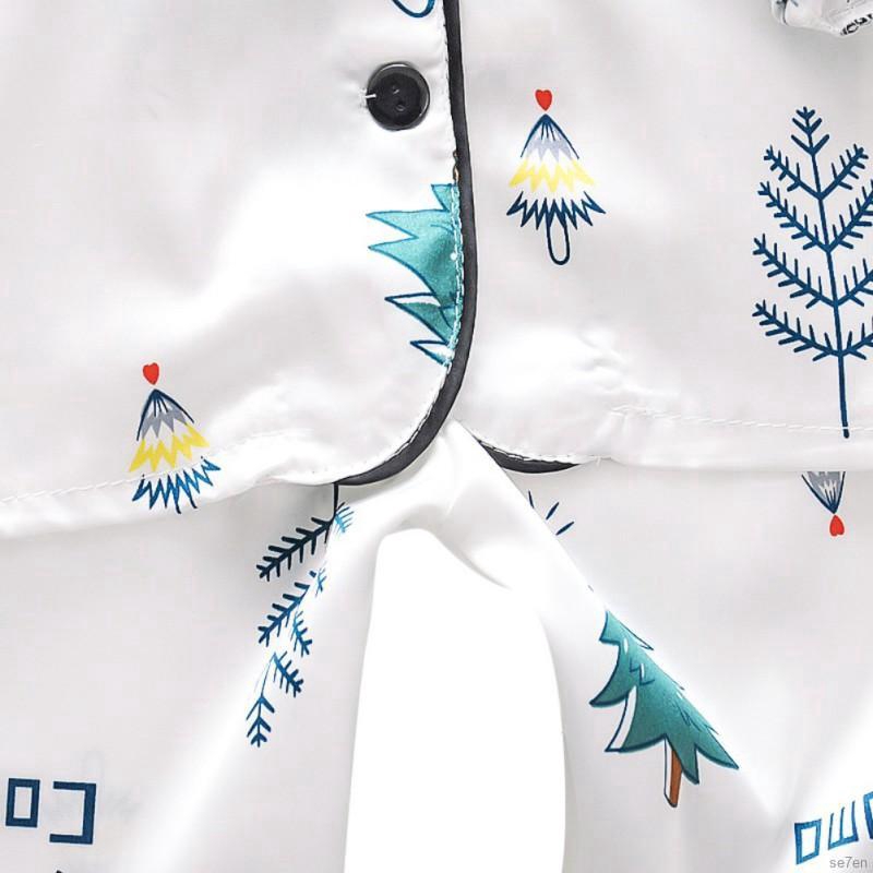 Set đồ ngủ Se7en tay dài in họa tiết cây thông dành cho bé