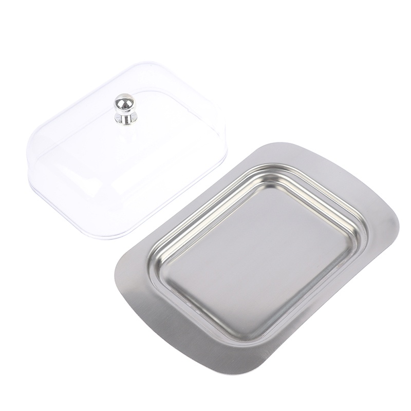 Khay Nướng Bánh Mì / Bơ Có Nắp Trong Suốt 3 Ngăn Tiện Dụng