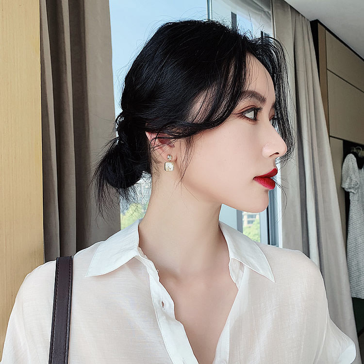 [shopkeeper's recommendation, high quality Earrings] 2021 new Korean Earrings niche high quality Earrings French net red Earrings 925 silver needle female