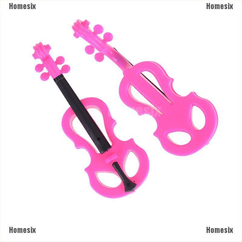 [HoMSI] 2 Pcs Creative Fashion Rose Black Violin for Barbies Dolls Kids Gifts SUU