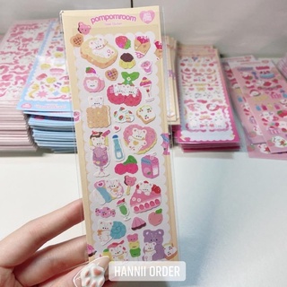 Sticker ribbon gấu decor