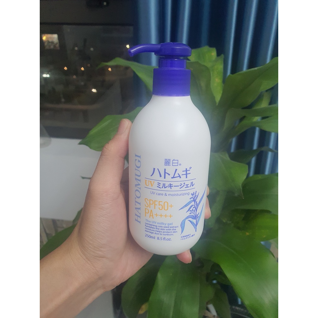 Sữa chống nắng body dưỡng ẩm sáng da toàn thân Hatomugi UV Milky Gel SPF50 PA++++