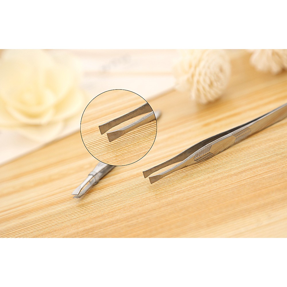 Combo Nhíp Nhổ Lông Nách, Râu, Tóc Bạc và Kéo Cong Tỉa Lông Mày, Cắt Lông Mũi - Kéo Cong Cắt Mi Giả - đồ trang điểm