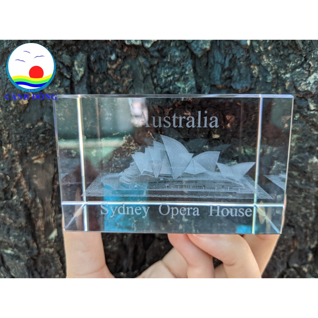Quà lưu niệm pha lê AUSTRALIA NƯỚC ÚC Chạm Khắc 3D - Quà Lưu Niệm Sang Trọng