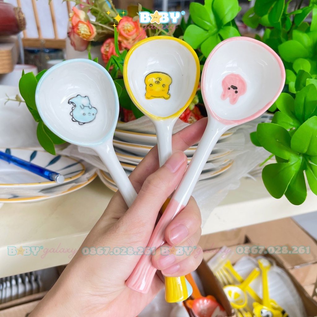 Thìa sứ, Thìa súp hoa quả dễ thương - Baby Galaxy Official