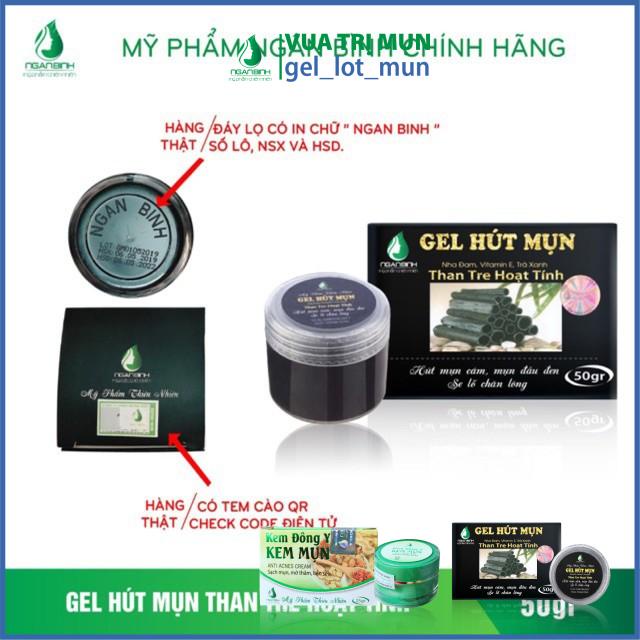  (HÀNG THẬT) Gel Lột Mụn Hút Mụn Than Tre, Gel Mụn Hoạt Tính Ngân Bình. mới