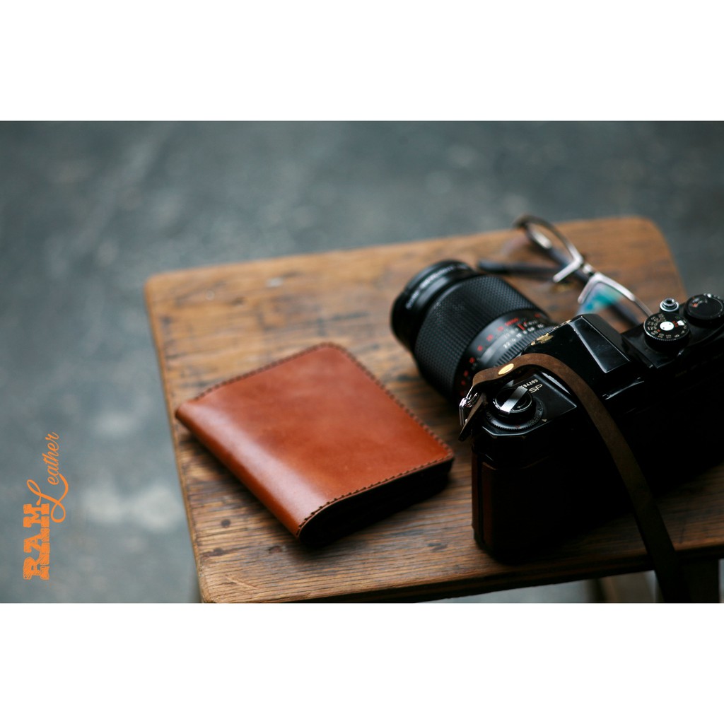 Ví nam da bò RAM Leather RAM Leather One Màu Nâu Đỏ