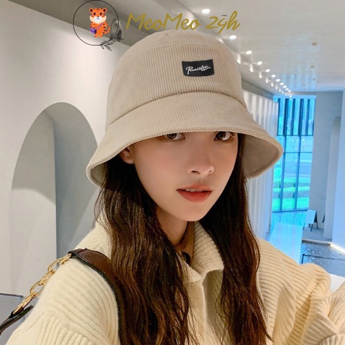 Mũ bucket Nón tai bèo vành cụp PromissYou Chất Nhung tăm cao cấp 19 nhiều màu sắc Ulzzang form unisex nam nữ