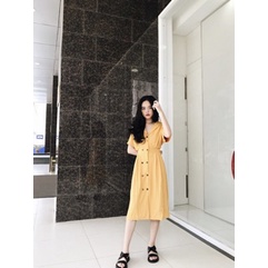 Maxi nút gỗ cổ vest Lovi