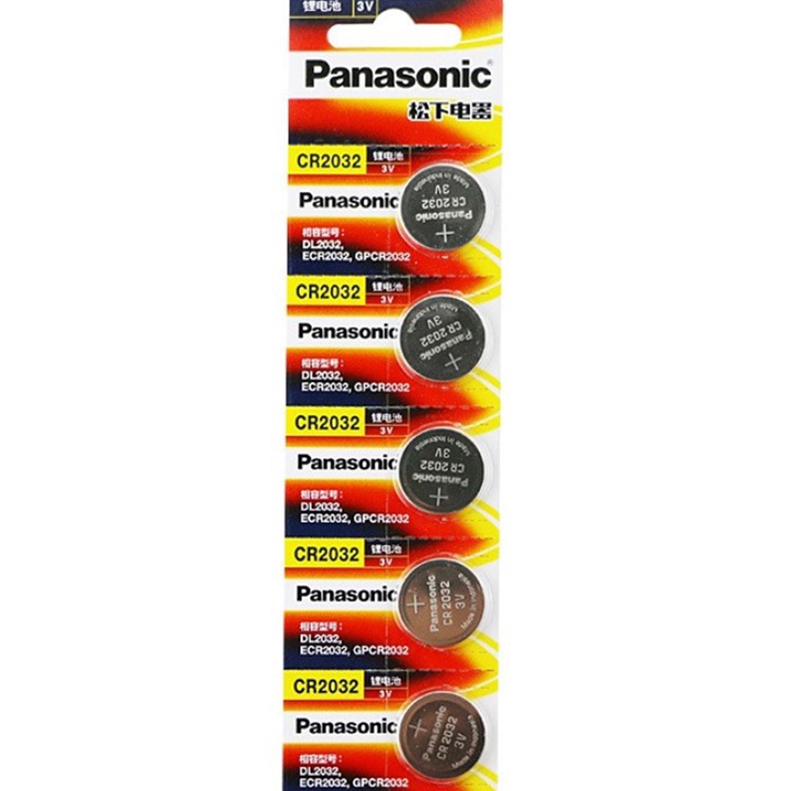 Pin cúc áo Panasonic Vỉ 5 Viên, CR2032 3V Lithium(1 vỉ 5 viên) Made in Indonesia