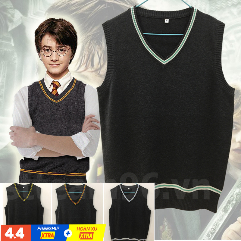 Big Sale!!5.5 Áo Sweater Không Tay Cổ Chữ V Hình Harry Potter Vest Sweater Harrypotter