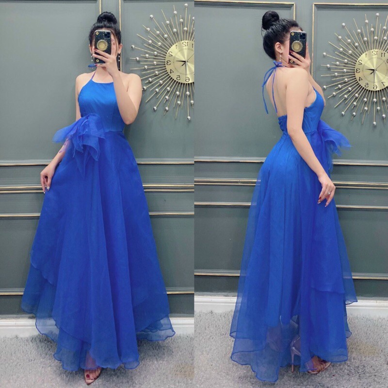 ẢNH VÀ VIDEO THẬT 10000% _ ĐẦM MAXI CỔ YẾM KẾT HOA EO