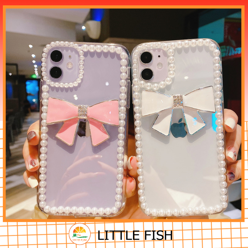 Ốp Lưng Chống Sốc Trong Suốt Đính Nơ Ngọc Trai Cho Iphone 11 Pro Max Xr Xs Max 7plus 8plus 6 Plus Se 2020 | BigBuy360 - bigbuy360.vn