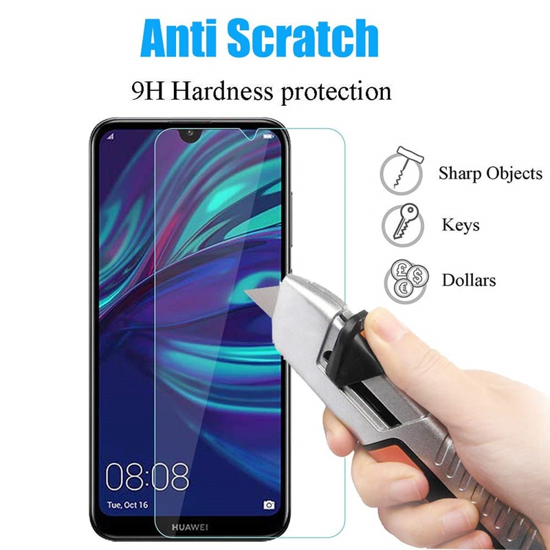 Safety tempered glass for huawei y5 y6 pro y7 2019 screen protector on huavei honor 8a 8c 8x 8s 10i 8 s 10 lite protective film