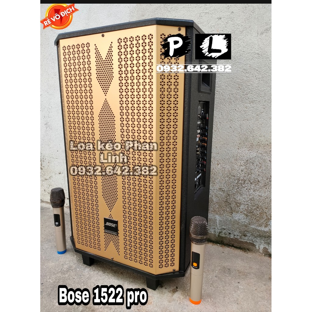 Loa kéo di động - BOSE 1522 - Loa karaoke di động 4 tấc công suất lớn [ kèm 2 micro không dây ] ( bose 1521, bose 1520 )