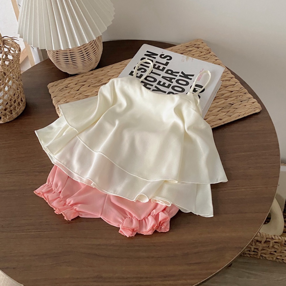 Bộ hè bé gái, Bộ 2 dây tầng habutai bé gái