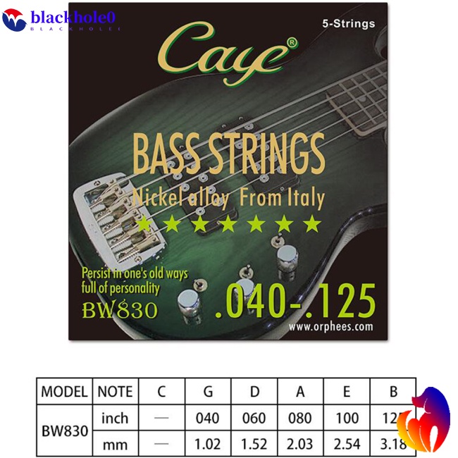 Set 4/5/6 dây đàn guitar bass BH CAYE BW