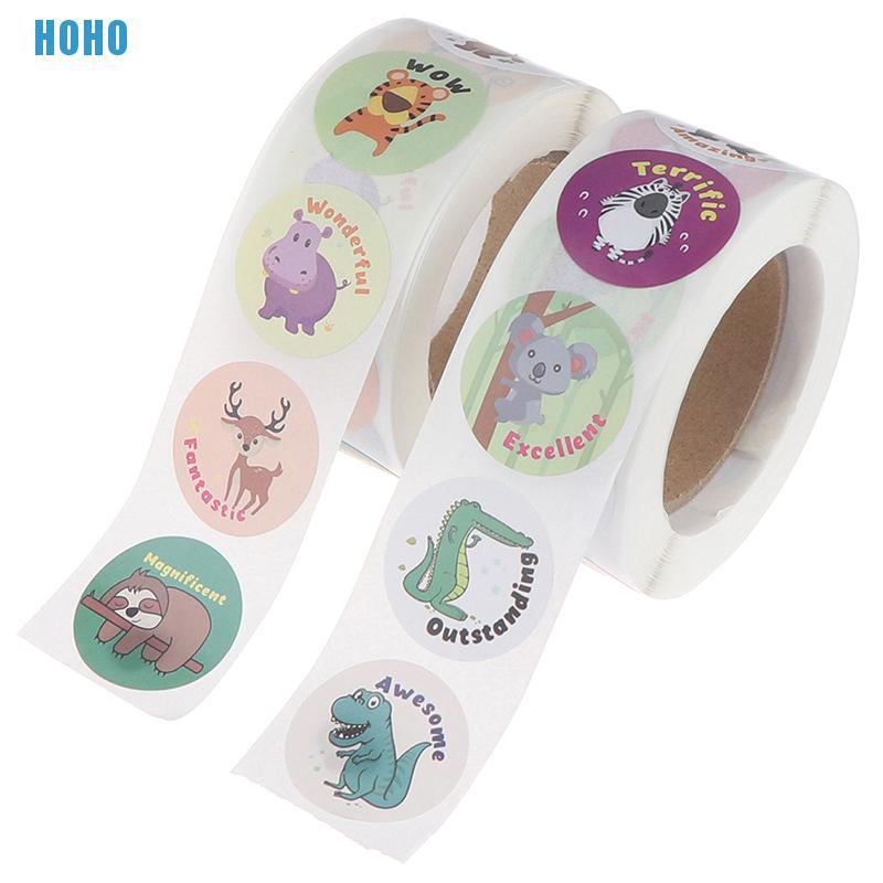 Cuộn 500 Hình Dán Trang Trí Hình Động Vật Hoạt Hình Xinh Xắn