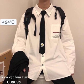 Áo sơmi kèm cà vạt hoa cúc - C