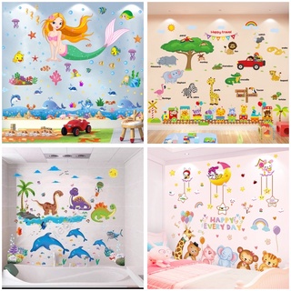 [Nhiều mẫu] Decal dán tường hình thú ghép siêu hot ( ghép 2-3 tấm )