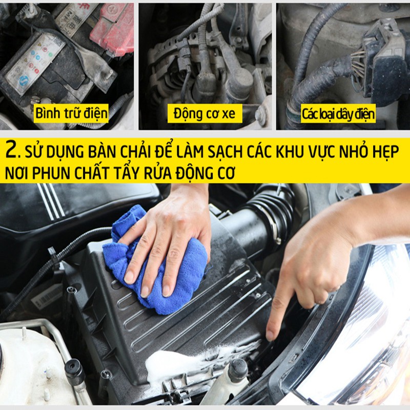 Dung dịch làm sạch bề mặt BOTNY Engine surface Degreaser 650m dạng bọt tẩy rửa vệ sinh dầu mỡ dầu thải bụi than-B-1110