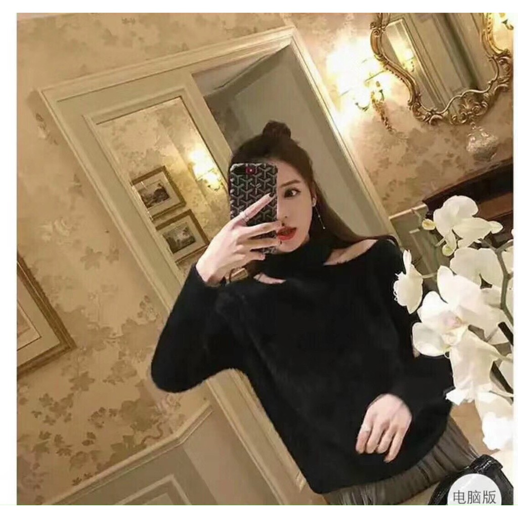 Áo len lông choker QC