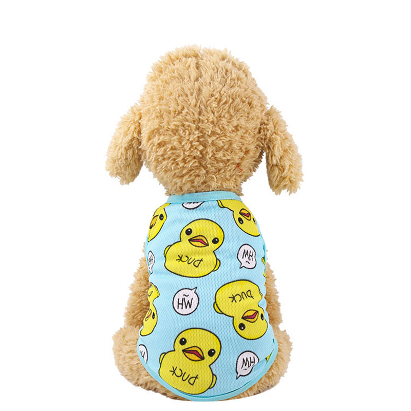 Áo Lưới Thoáng Khí In Hình Vịt Vàng Hoạt Hình Dễ Thương Dành Cho Thú Cưng