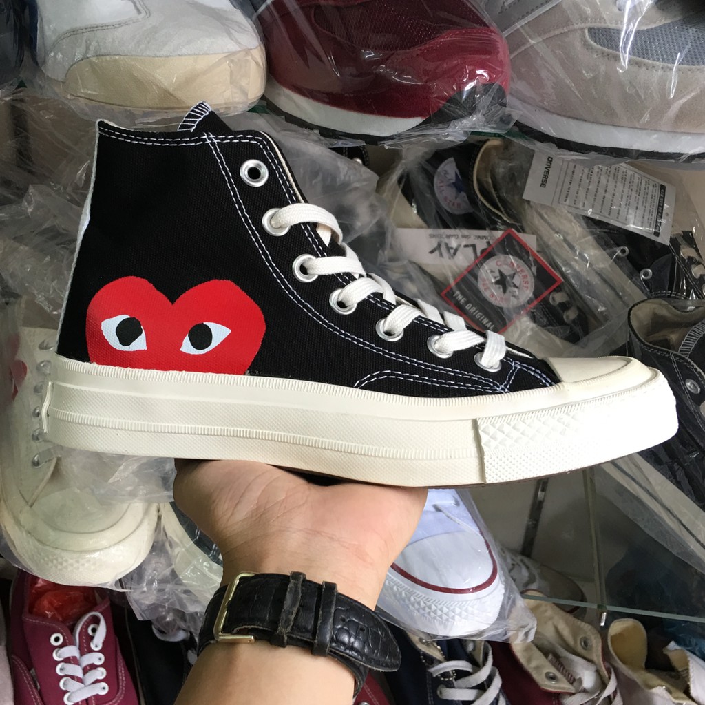 [Mã NOLAN50k giảm ngay 50k] Giày Sneaker Nam Nữ Converse CDG Play Black High (fullbox+freeship)