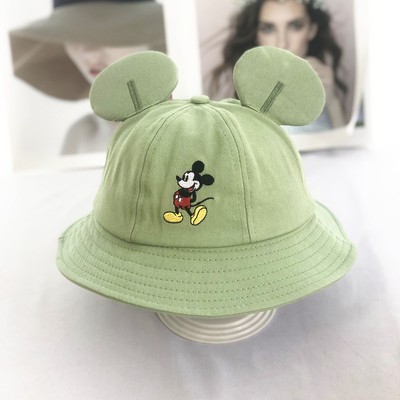 Mũ rộng vành in họa tiết hoạt hình phối tai chuột Mickey đáng yêu xinh xắn dành cho trẻ em