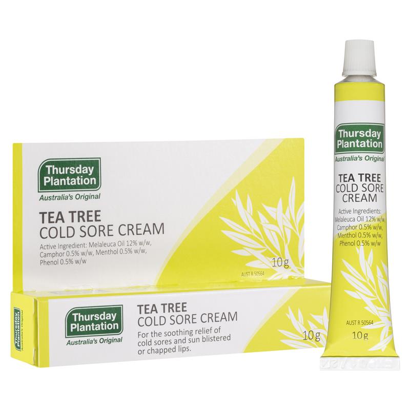 Thursday Plantation Tea Tree Cold Sore Cream 10g - Kem làm dịu da, môi bị phồng rộp do kích ứng, cháy nắng, nứt nẻ