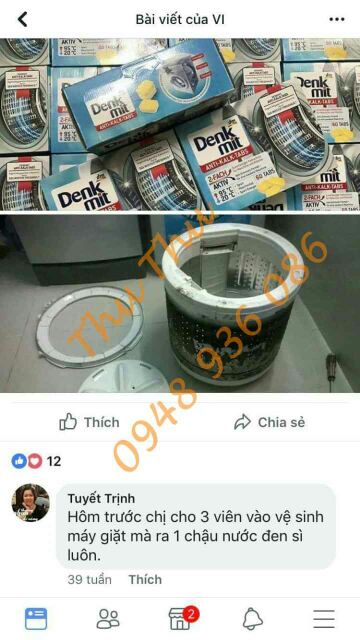 BÁN LẺ viên tẩy lồng máy giặt Denkmit Đức