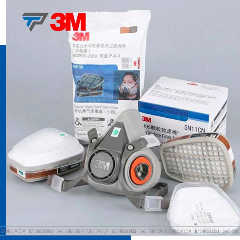 3M 6200 - Trọn bộ mặt nạ phòng độc và hóa chất, mặt nạ phun sơn, chống thuốc trừ sâu 3M cao cấp