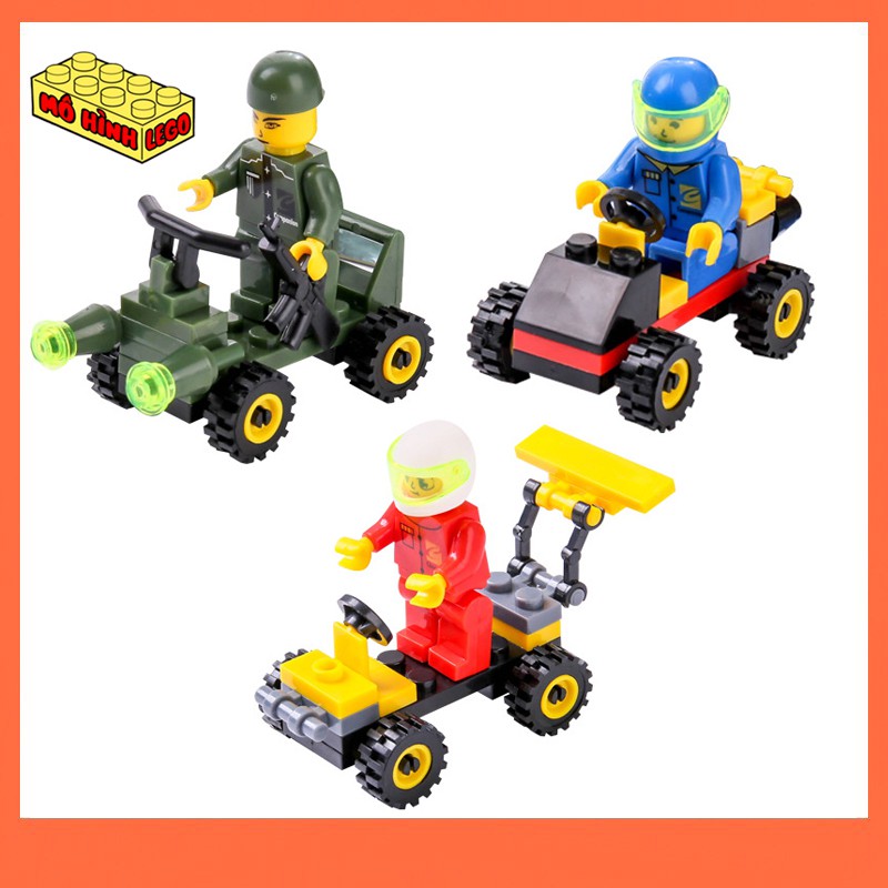 Đồ chơi lắp ghép lego giá rẻ mô hình xe ô tô máy bay xe tăng xe công trương mini cho bé phát triển trí não