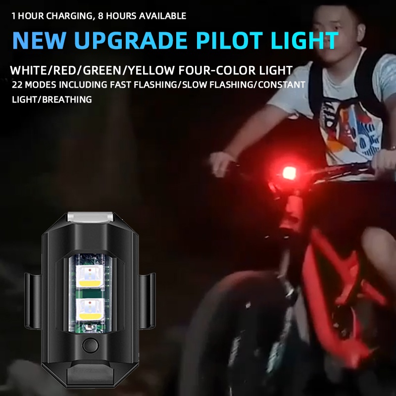 Đèn chiếu hậu xe đạp KEVANLY nhiều chế độ sáng tùy chỉnh