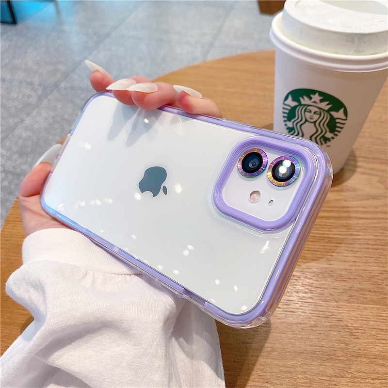 Ốp Điện Thoại Trong Suốt Chống Sốc Màu Sắc Ngọt Ngào Cho iPhone 11 12 13 Pro Max