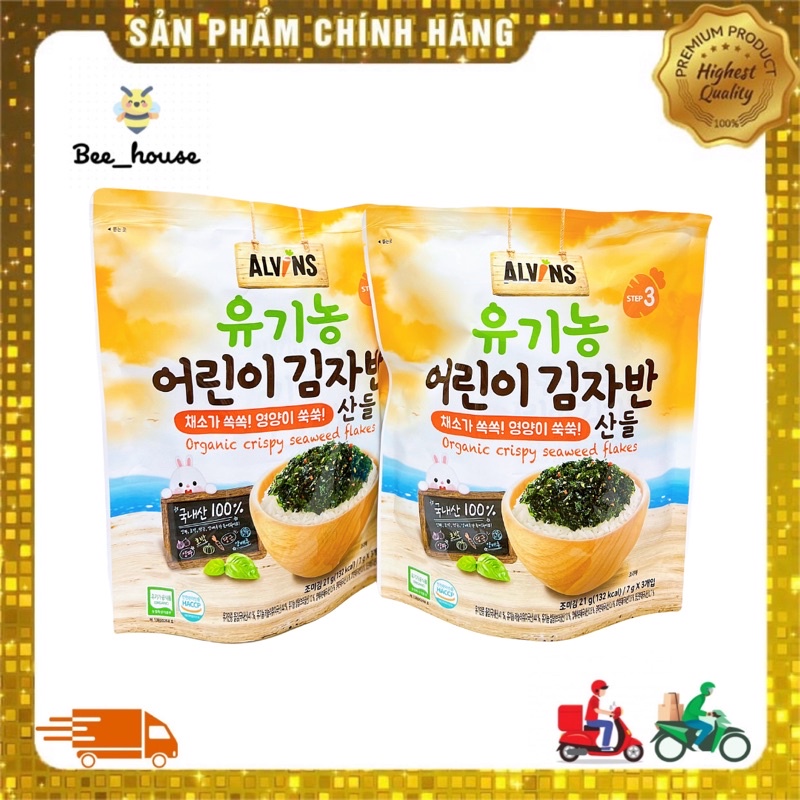 Rong biển rắc hữu cơ Alvins Hàn Quốc siêu ngon cho bé 21g 𝐁𝐞𝐞𝐡𝐨𝐮𝐬𝐞