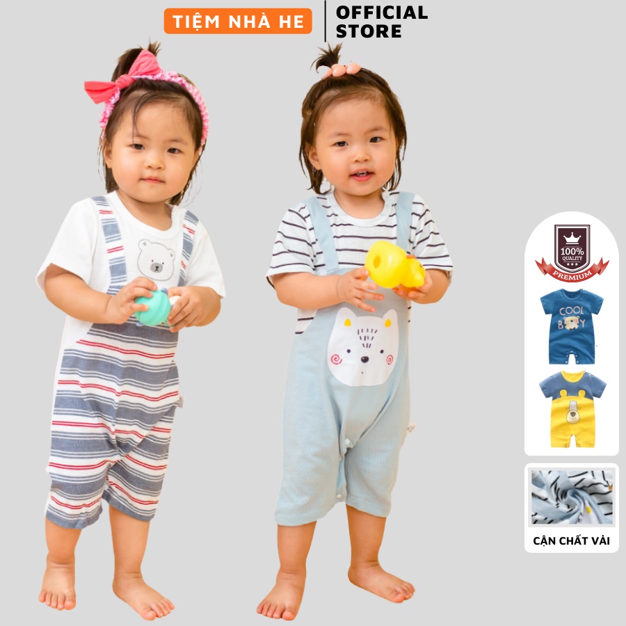 Body Đùi Cho Bé Trai Bé Gái Tiệm Nhà He Đồ Liền Thân Chất Cotton Họa Tiết Dễ Thương Fullsize 0-2 Tuổi