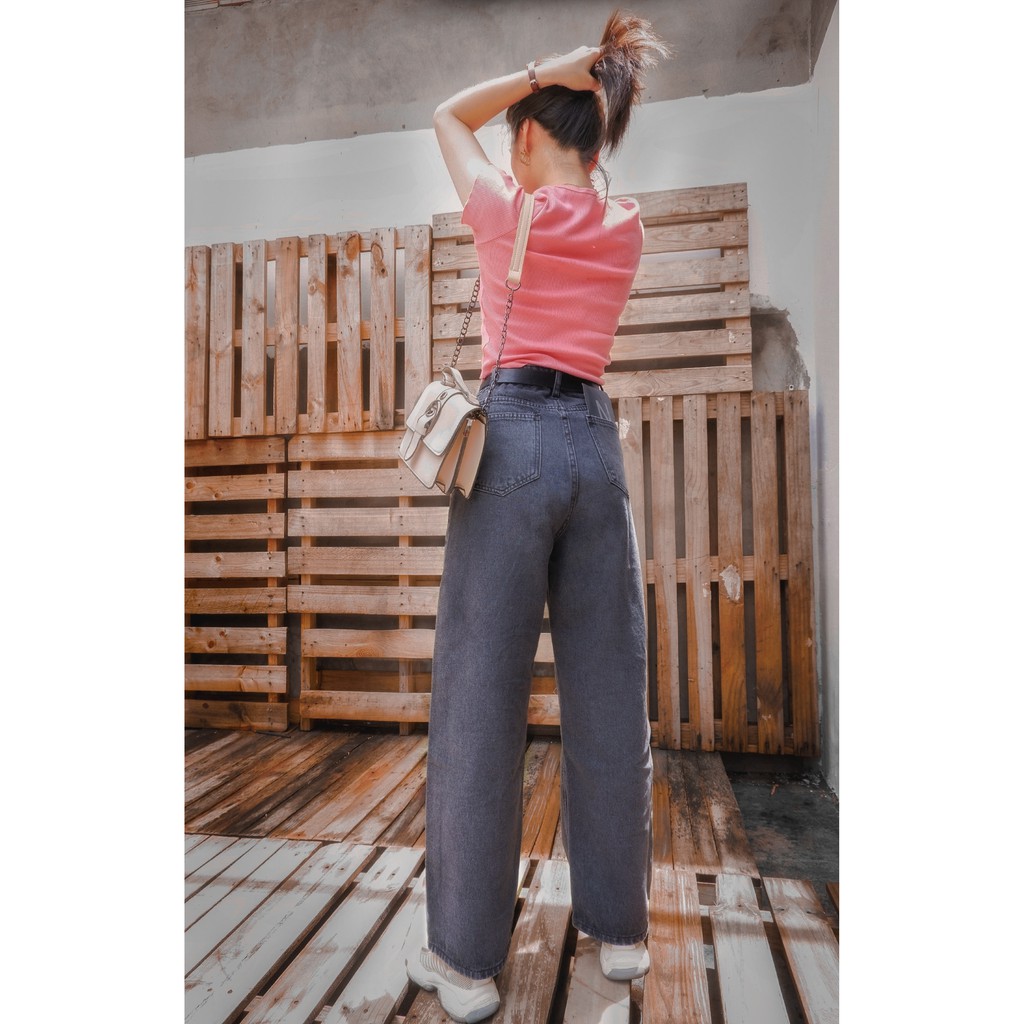 Quần Baggy suông rách thêu hoa cúc cao cấp Hà Kiều Msp 226 ( Ảnh độc quyền chủ Shop chụp )