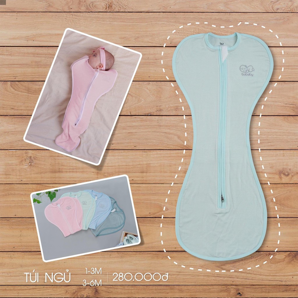 [CHÍNH HÃNG] Túi ngủ kéo khóa vải sợi tre cao cấp siêu mềm cho bé sơ sinh BU