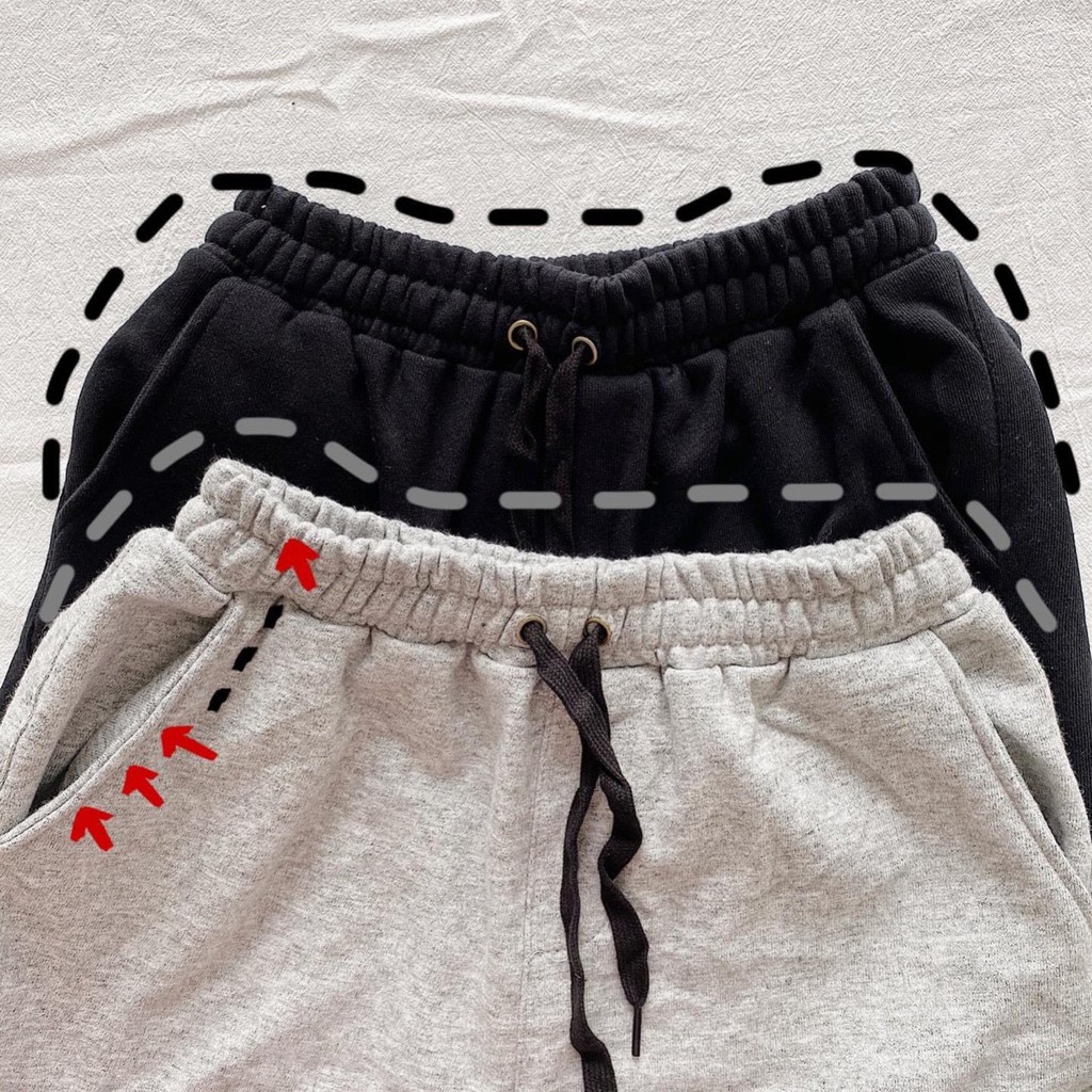 Quần short Nỉ Đen Xám Unisex nam nữ co giãn | BigBuy360 - bigbuy360.vn