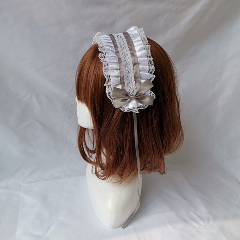 Cài tóc phối nơ ren phong cách lolita ngọt ngào cho nữ