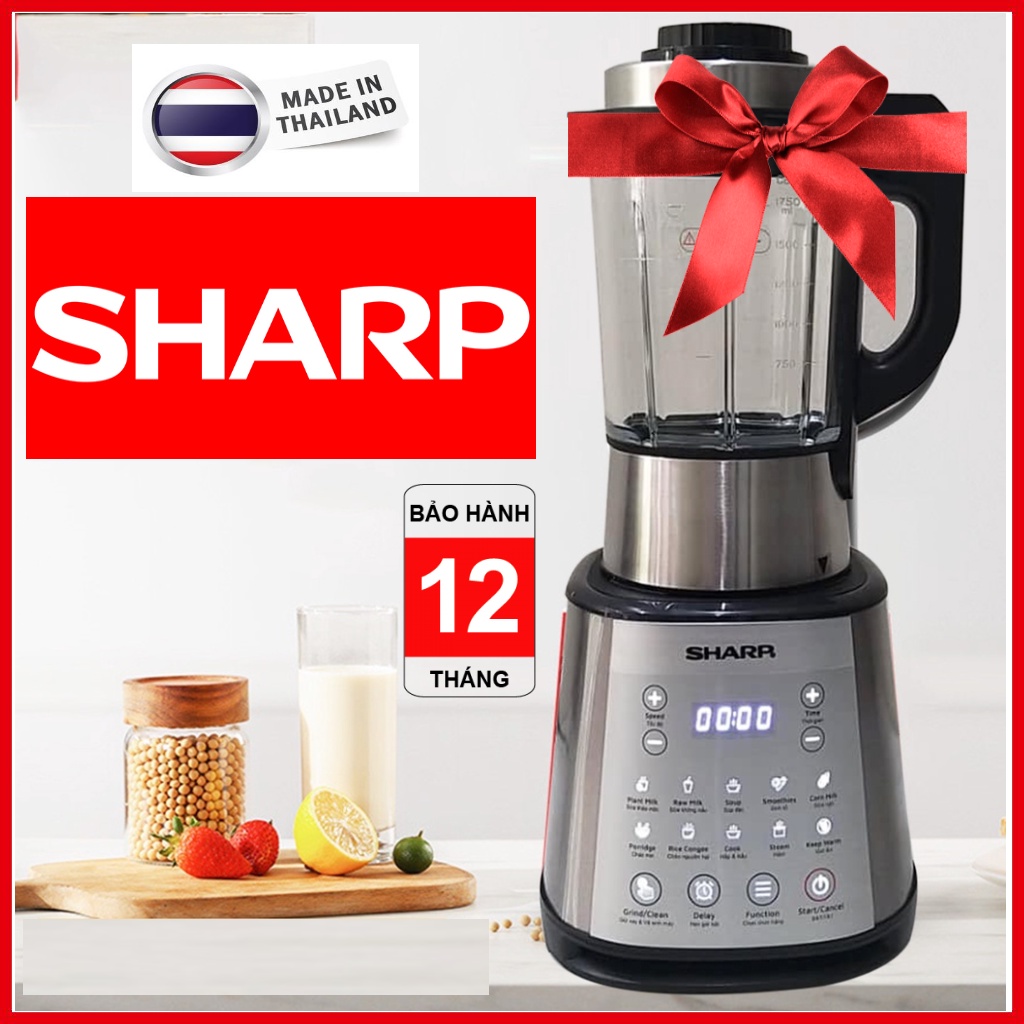 Máy Làm Sữa Hạt Máy Nấu Sữa Hạt SHARP xuất xứ THÁI LAN, Bảo hành 12 tháng, Độ ồn êm nhất thị trường, Tặng kèm quà xinh