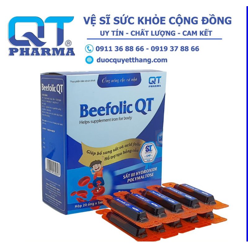 Beefolic QT bổ sung sắt và acid folic cho trẻ thiếu máu xanh xao